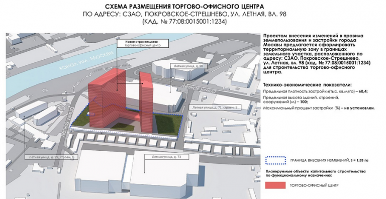 Началось общественное обсуждение строительства торгового центра на Лётной