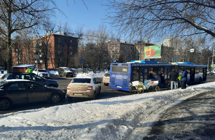 В Южном Тушине не поделили дорогу телега, пони и автобус